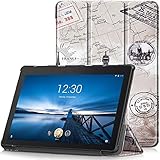  TTVie Funda para Lenovo Tab E10, Carcasa Ultra Delgado y Ligero con Cubierta de Soporte para Lenovo Tab E10 - Tablet de 10\" Full HD, Mapa Torre