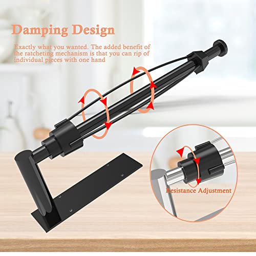 Paper Towel Holder Under Cabinet Black Wall Mount Paper Towel Holder Under Counter Vertical Hanging Paper Towel Rack Adhesive Or Drilling With Damping Ratcheting For Kitchen Bathroom And Rv #TOP2