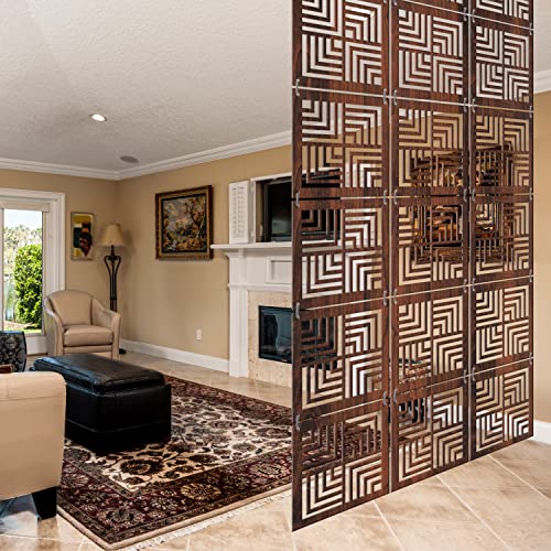 Image of RANDOM Privacy Room Divider Hanging Panel Modern Screen Partition for Decorating Bedroom, Dining, Study & Living Room (RSD-4025) 12 Panels Engineered Wood