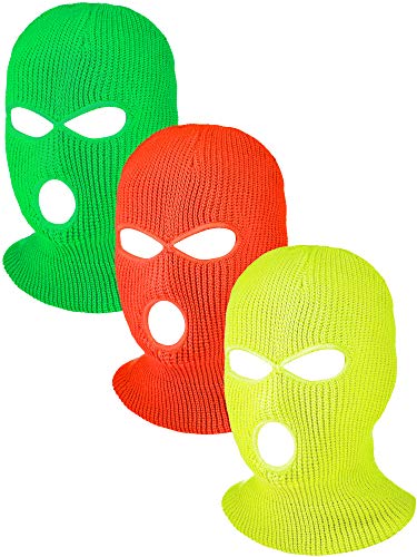 Hicarer 3 Pasamontañas Envoltura de Cabeza Cubiertas Faciales de 3 Agujeros de Esquí de Punta de Deporte de Invierno al Aire...