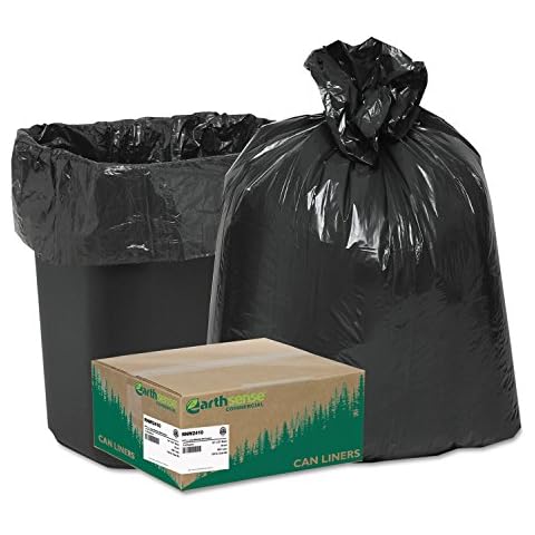 Earthsense Commercial RNW2410 Rcycld Can Liner,Hvy-Dty,.85 Mil,7-10 Gal,24-Inch x23-Inch ,500/CT,BK Cover