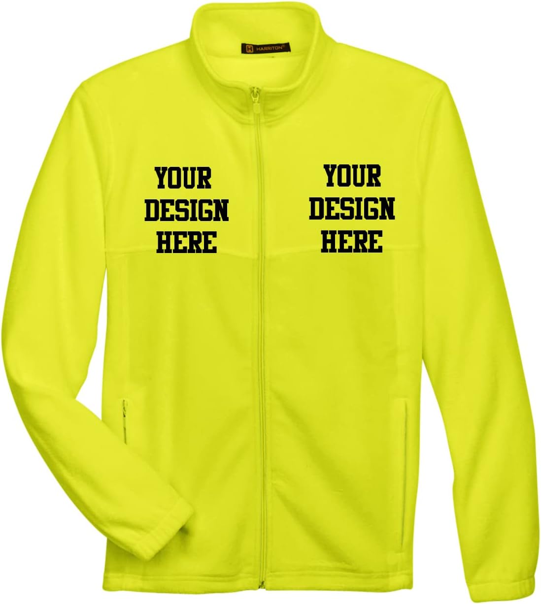 INK STITCH Men M990 Custom Stitching Logo Text Design Your Own Fleece Full Zip Jackets - Multicolors