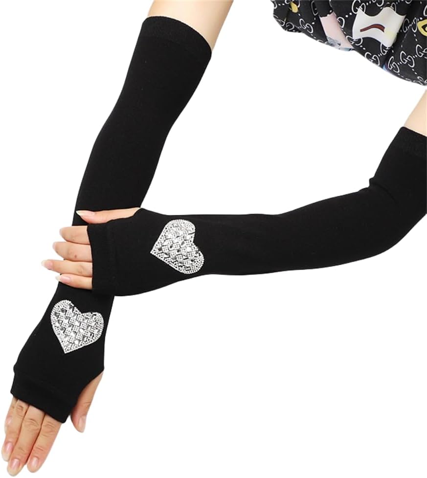 Sup-Coente Arm Warmers Y2k Knitted Fingerless Warm Hole Arm Sleeve for Women