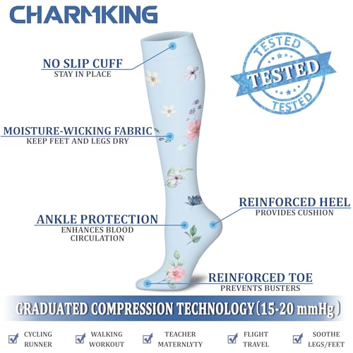 Image of Compression Socks (7 Pairs), 15-20 mmhg is BEST Graduated Athletic & Medical for Men & Women, Running, Flight, Travel, Nurses, Pregnant - Boost Performance, Blood Circulation