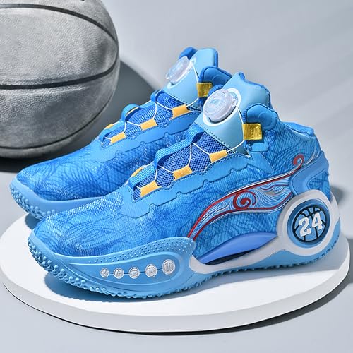 Image of Men's High-Top Basketball Shoes Anti-Slip and Wear-Resistant Soles Running Shoes Graffiti Design Fashionable Sports Shoes
