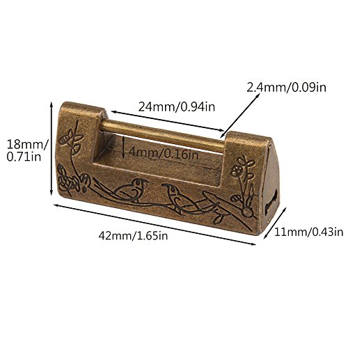 Gther Decorative Vintage Lock And Key, Antique Chinese Padlock Lock Magpie Flower Old Lock For Small Wooden Box Furniture Cabinets Chest #TOP3