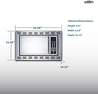 Vista 2 de Summit 24” Over The Range Microwave, 0.9 cu.ft. Built In Microwave, Stainless Steel- OTR24
