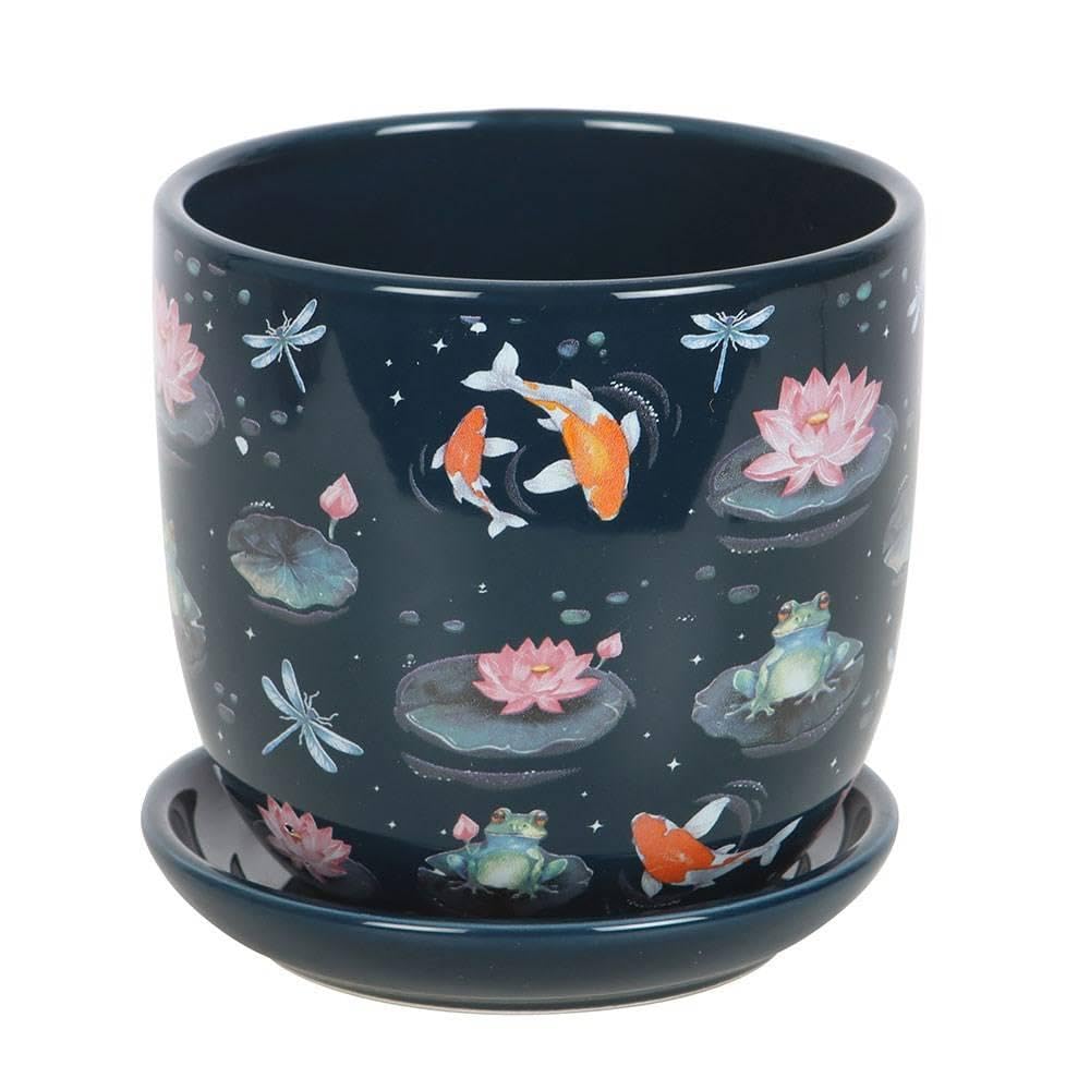 Something Different Men's Multicoloured Pond Plant Pot With Saucer (One Size) (Multicoloured)