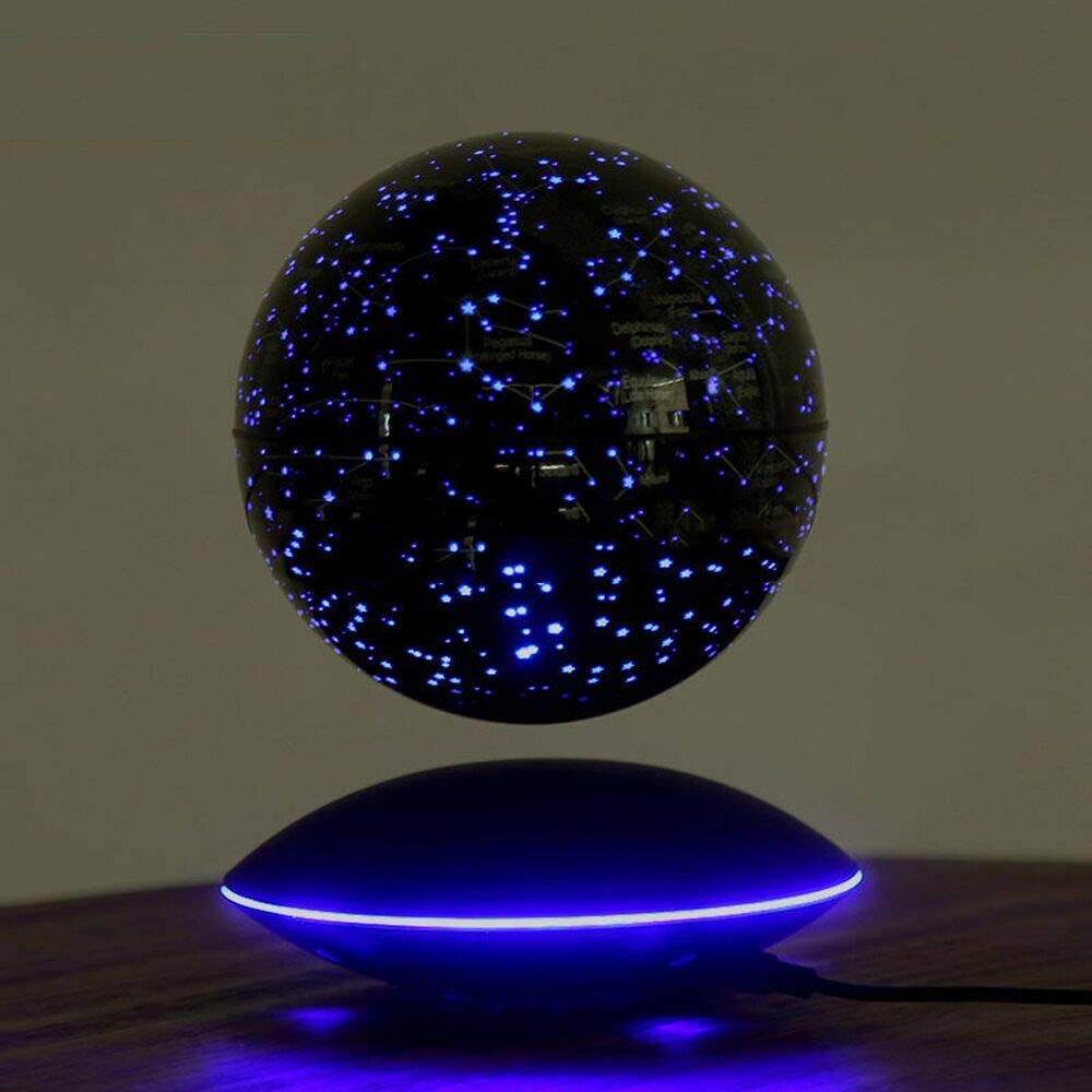 Globe Globe Beautifully Floating Globe Magnetic Levitation World Map Multicolor Changing Black Platform LED Lights 88 Constellations For Men Home Office Desk Gift