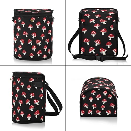 Image of Wudan Small Car Trash Can Red Mushroom Accessories for Garbage Storage Organizer with Lid Png Waterproof Portable Auto and Truck Interior Seat Bin