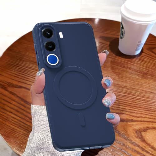 Image of Outlouders Back Cover for Realme C100x | Soft Matte Silicone | Slim Fit | Magnetic-Safe Logo Design (Magnetic-Safe Not Compatible) | Shockproof | Camera Protection Bumper Case (Blue)