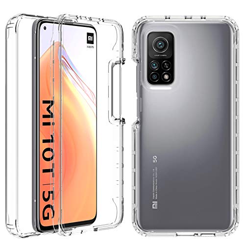 BESINPO Coque Compatible avec Xiaomi Mi 10T / Xiaomi Mi 10T Pro avec Protège-écran Etui Housse, 360°Anti-Chute Protection Integrale Bumper Cover pour Xiaomi Mi 10T / 10T Pro 5G - Transparent Cover