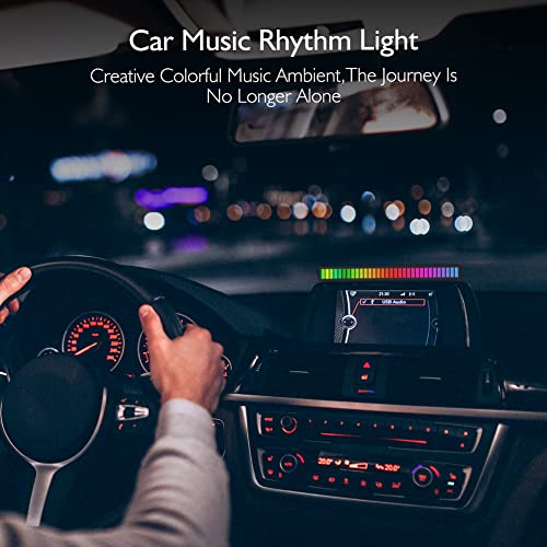 Rgb Sound Control Light Bar, Wireless Sound Activated Rhythm Light Bar, 32-Bit Rechargeable Colorful Music Level Voice-Activated Ambient Led Light Bar For Car, Gaming Room, Party, Dj, Desktop(2 Packs) #TOP2