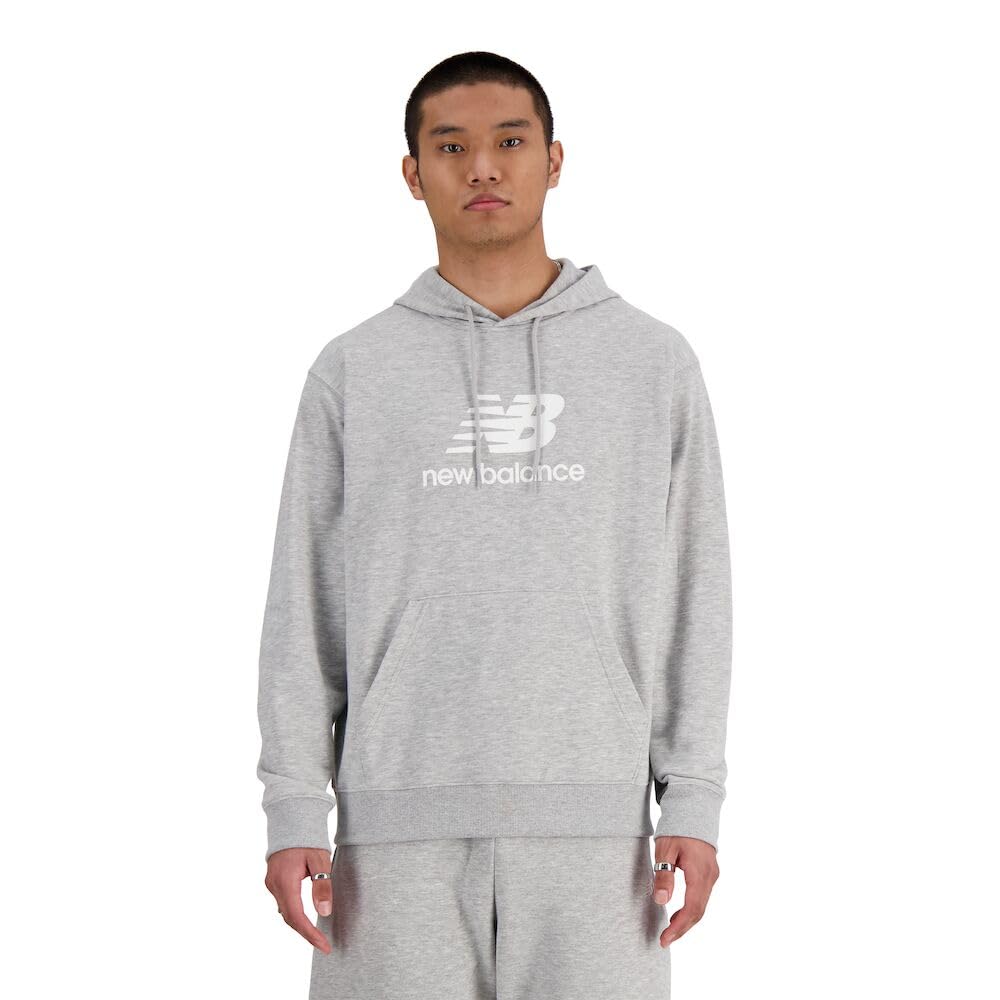 New Balance Men's Athletic Grey Sport Essentials French Terry Logo Hoodiesweatshirt, L
