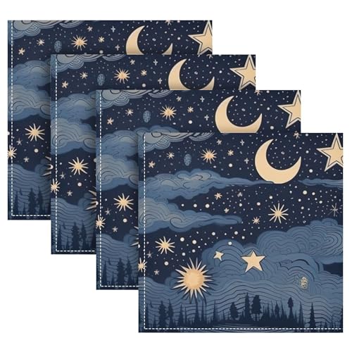 Servilletas de Tela Qilmy Estrellas y Luna Pack 6 miniatura 5