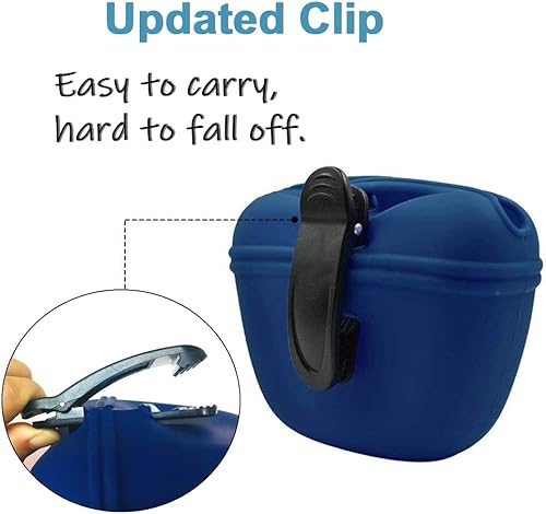 Miniatura 3 de RoyalCare Bolsa de silicona para golosinas para perros, pequeña bolsa de entrenamiento para perros, bolsa portátil para correa con cierre magnético