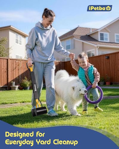 Image of Large Dog Pooper Scooper for Yard, 32 inch Long Handle, No Bending | Save Back, Heavy Duty, Powerful Jaw Grip, One-Hand Operation, Mess-Free Pickup for Grass Gravel Concrete, Easy to Rinse