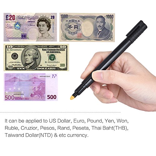 Aibecy Mini Portable Handy Bill Cash Banknote Counter Money Currency Counting Machine AC or Battery Powered (A)
