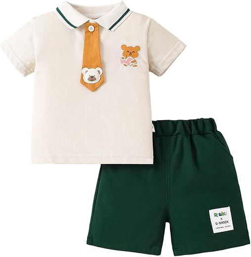 Hopscotch 2-Pc Teddy Embroidery Short Set