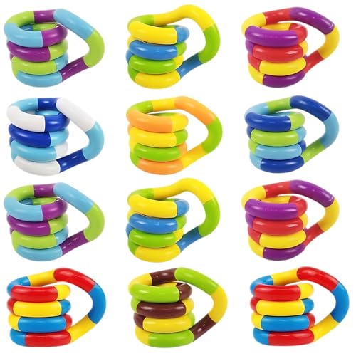 Tangle Fidget Toy 12pcs Tangle Therapy Items .tangle toy tools for Focus and Relaxation Tangle therapy stress Relief for Office and Home Use