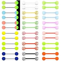 MixPiercing 36 Piezas Piercings Plástico Lengua Pezón Barras de