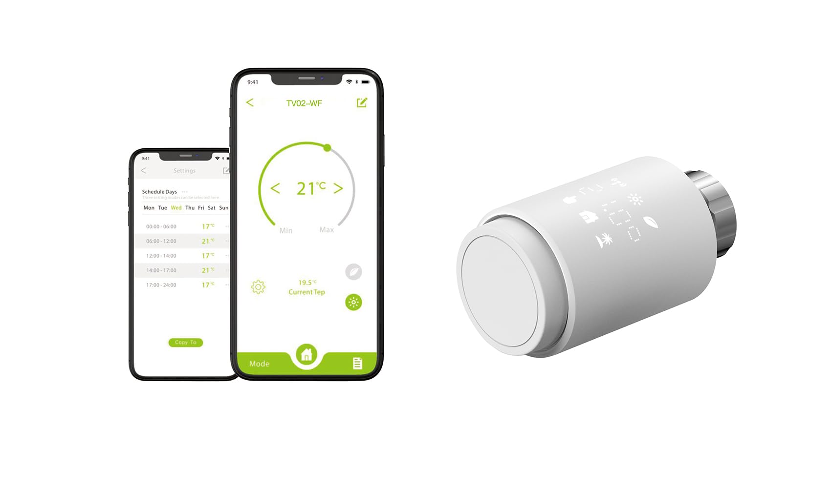 Inteligentny siłownik grzejnika WiFi Programowalny termostatyczny zawór grzejnika wsparcie Alexa Googlehome Nie wymaga bramy Wifi Direct