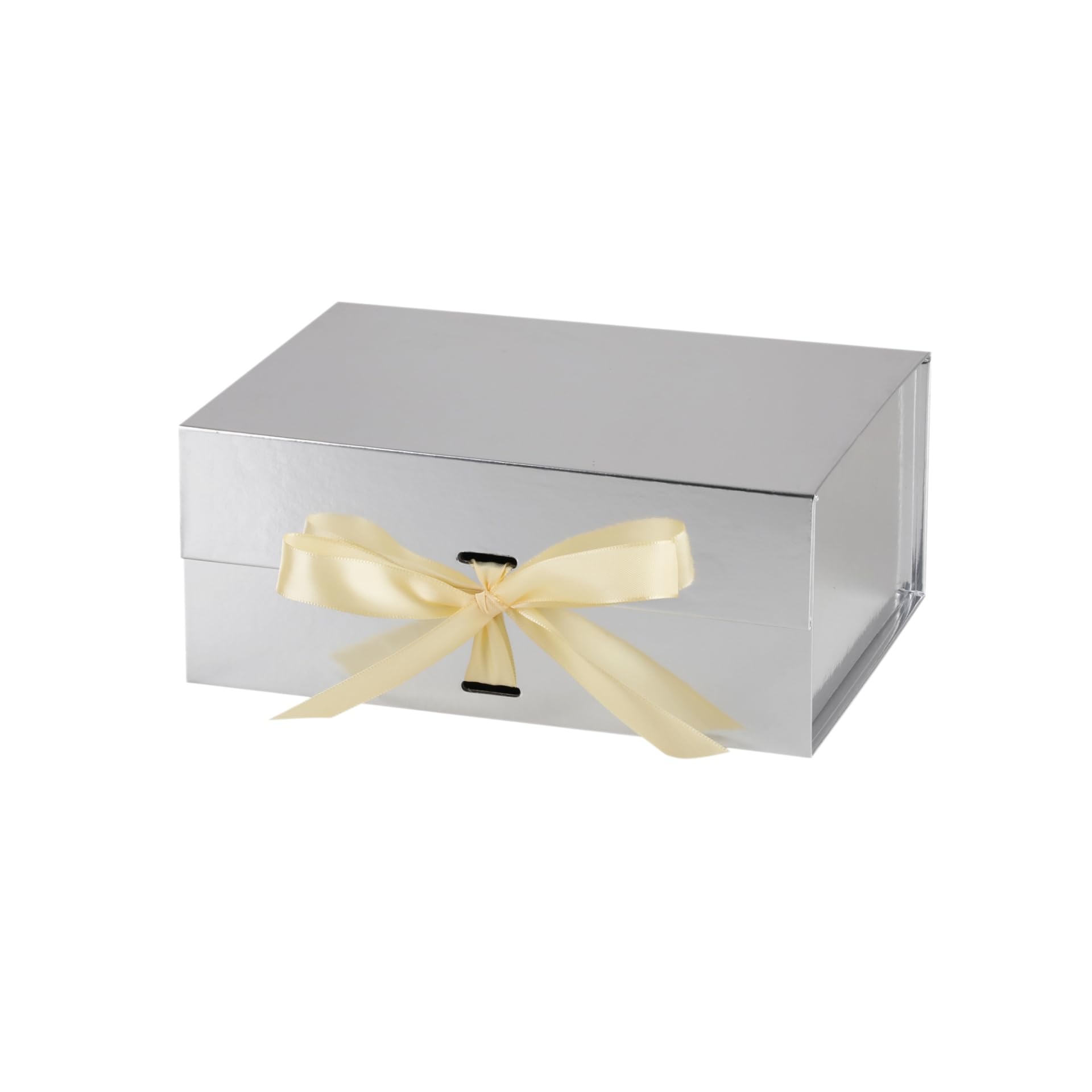 Small Gift Box with Lid 22x21x10cm Silver Gift Boxes for Presents, 3Pack