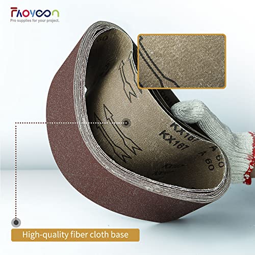 Faoyoon 6X48 Sanding Belts For Woodworking, 12 Pcs Belt Sander Paper For Belt Sander (2 Pcs Of Each 60 80 120 180 240 400 Grit), No Overlapped Joint, Reinforced Glue Tape #TOP5