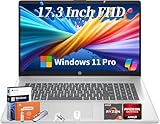 HP 17 Inch Laptop 2025, 17.3' FHD IPS Display, 64 GB RAM, 2 TB SSD, AMD Ryzen 5 7430U, AMD Radeon Graphics, Copilot-AI, Wi-Fi 6, Long Battery Life, Anti-Glare, Windows 11 Pro, w/Accessories