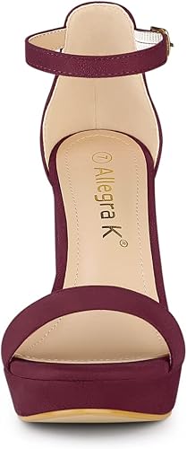 Miniatura 2 de Allegra K Sandalias de tacón alto grueso con correa de tobillo y plataforma para mujer - 10 M US