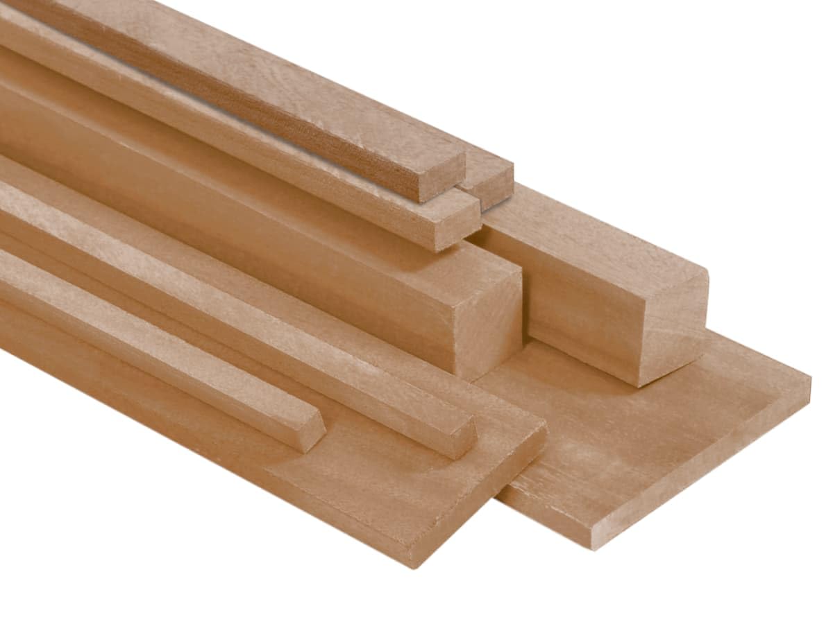 Listello di Okoumè massello lunghezza 2000 mm misure varie (10x20x2000 mm)