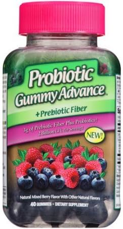 Probiotic Gummy Advance plus Prebiotic Fiber, Mixed Berry, 40 Gummies