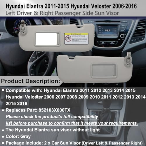 image for CRAZYPARTS Driver Left & Passenger Right Side Sun Visor Compatible wit