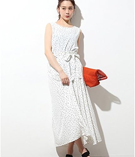 Amazon ビス Vis Web限定 ドットプリントノースリーブワンピース ホワイト 10 F ワンピース チュニック 通販