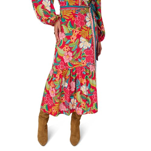 Adrianna Papell Womens Rayon Printed Midi Dress, Red Multi, 10 by Adrianna Papell - Used condition - Image 5