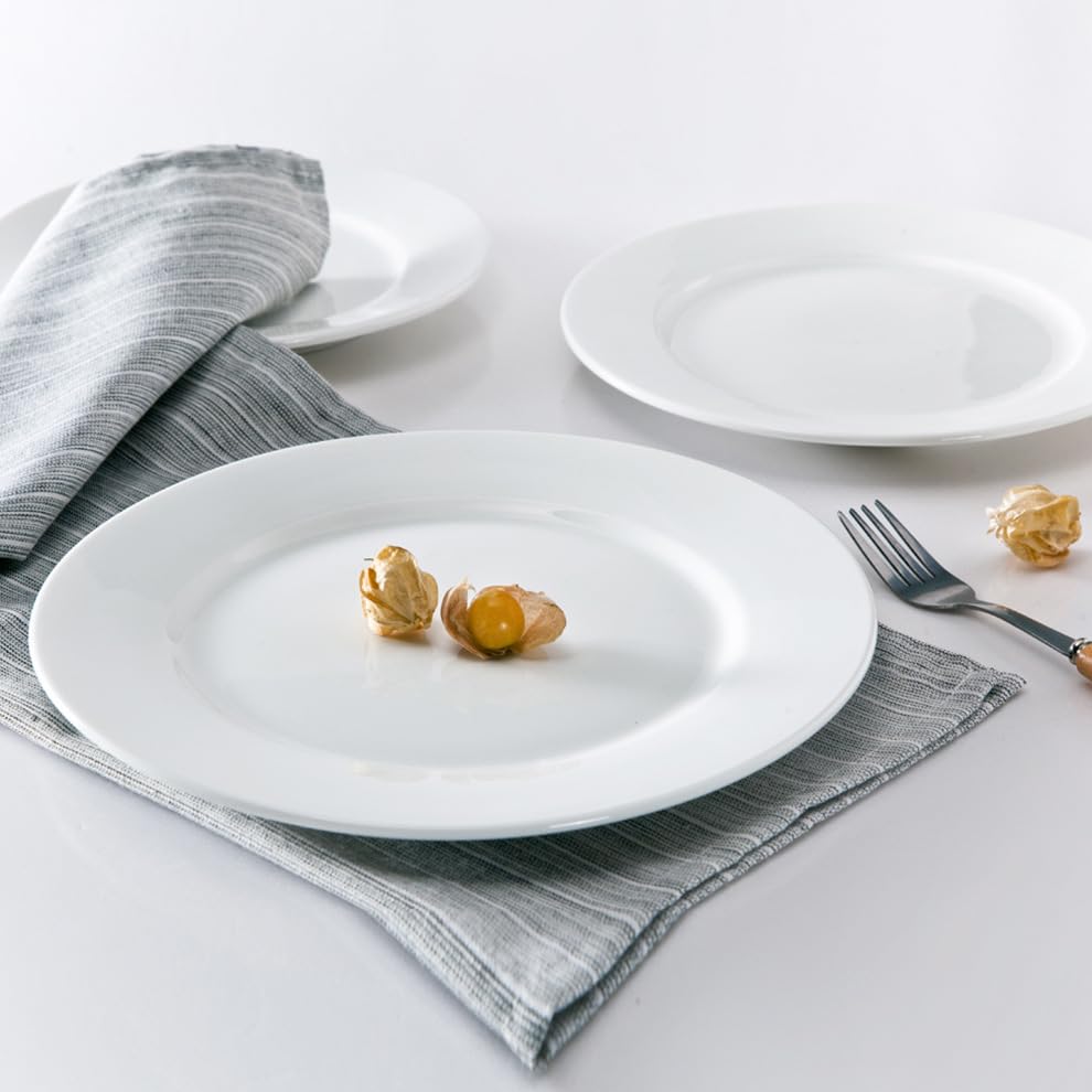 Talerze Ceramiczne Płaskie Talerze Restauracja Hotel Przekąski Talerz Owocowy Moda Biały Zachodni Płaskie Talerze Obiadowe (8 cali)