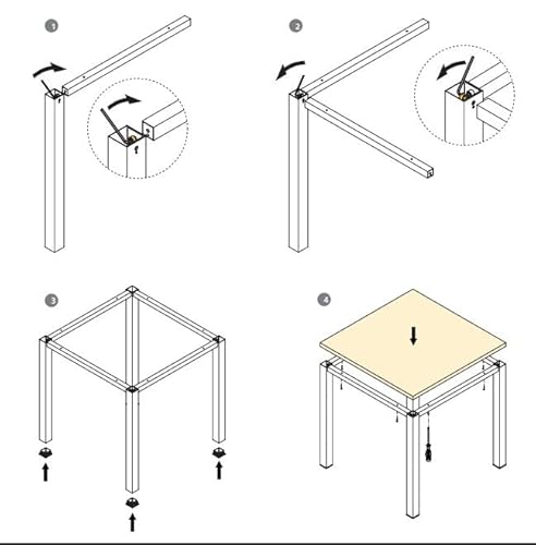 Emuca - Gambe Quadrate E Struttura Per Tavolo, 50X50Mm, 1.150X750, Verniciato Nero, Acciaio - 5