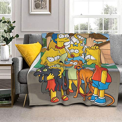 Yongenee Simpsons ザ・シンプソンズ ブランケット 大判 ひざ掛け ボアフリース 掛け毛布 ふわふわ 柔らかい 冷房対策 軽くて暖かい 秋冬 軽量 夏用 150*130cm