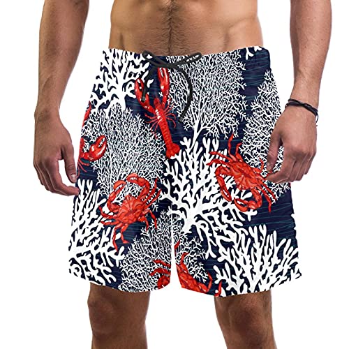 Short de bain pour homme en maille et finitions blanc corail M