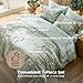 Bedsure Queen Comforter Set - 7 Pieces Floral Sage Green GentleSoft™ Bedding Sets, Queen Bed in a Bag with Botanical Flowers Winter Comforter, Sheets, Pillowcases & Shams