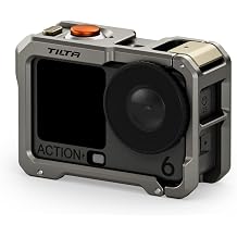 Tilta Full Camera Cage Compatible with DJI Osmo Action 6 | 1/4"-20 Thread with Locating Points | Cold Shoe Receiver | Button Extension | Battery Door & Card Slot Open Access | Titanium Gray