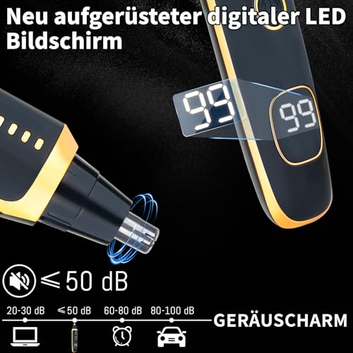 Beanify LED Nasenhaartrimmer für Herren und Damen, 2-in-1 Wiederaufladbarer Augenbrauen- & Ohrhaartrimmer, Nasenhaarschneider mit USB-C, IPX7 Wasserdicht, Schmerzfrei & Tragbar (Schwarz) 4