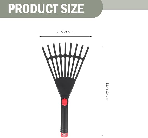 GANAZONO 2PCS Plastic Garden Pitchfork Rakes Leaf Grabber Claws Lawn Leaf Rake Practical Garden s Loosening Soil s Handheld Thatch Black
