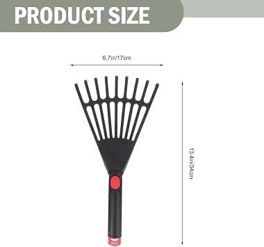GANAZONO 2PCS Plastic Garden Pitchfork Rakes Leaf Grabber Claws Lawn Leaf Rake Practical Garden s Loosening Soil s Handheld Thatch Black