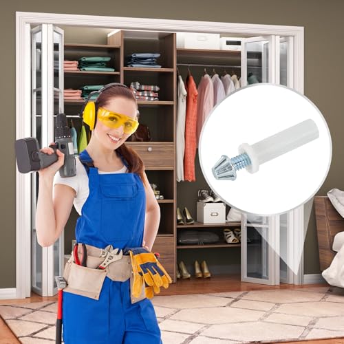 Kit de herrajes para puertas plegables PATIKIL, pivote inferior para puertas de clóset plegables, color blanco, acero al carbono miniatura 4