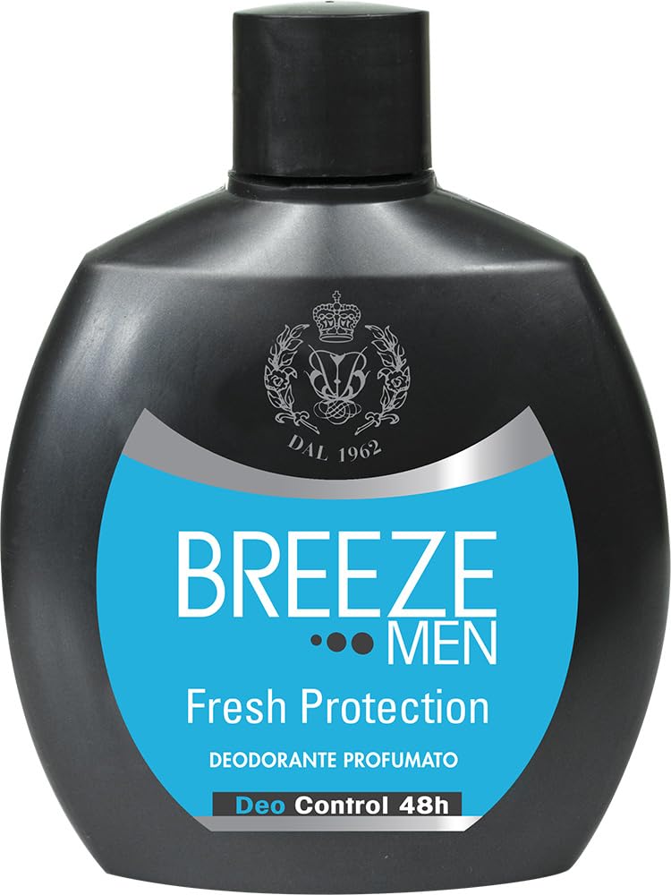 Breeze Men Fresh Protection Desodorante Squeeze Squeeze, desodorante sin gas y sin sales de aluminio, desodorante aromático de 48 horas para hombres, 100 ml + llavero Beni Culinari gratuito