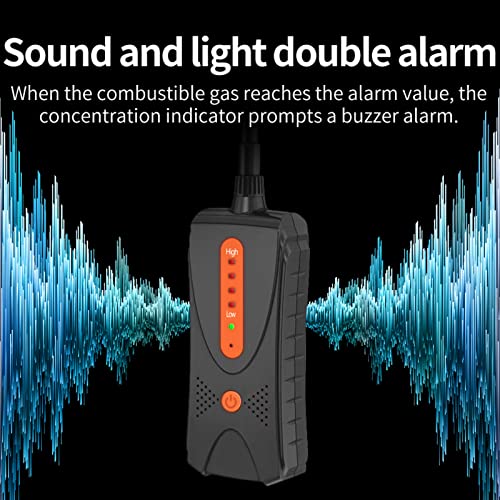 Gas Leak Detector, CHNADKS Natural Gas Detector with Audible & Visual Alarm, Portable Combustible Gas Sniffer for Home to Locate Gas Leak Sources (0-10,000 PPM)