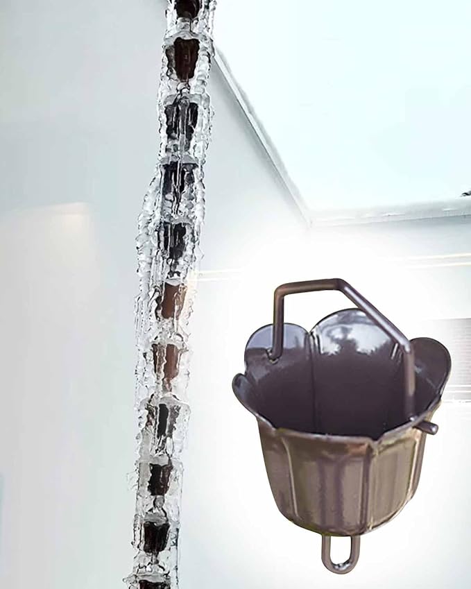 ZIMGOD Rain Gutter Chains Pouring Cups, Adjustable Length