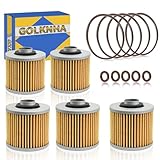 Oil Filter Kit Compatible with Yamaha Raptor 700/700R V Star 650 TT500C XT500C OEM# 4X7-13440-01-00 4X7-13440-90-00 (Pack of 5)