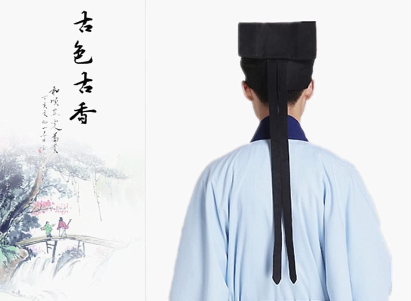 Hanfu Hat Men Chinese Traditional Ancient Scholar TeacherMale Vintage Confucian Towel Cosplay Hat For Men